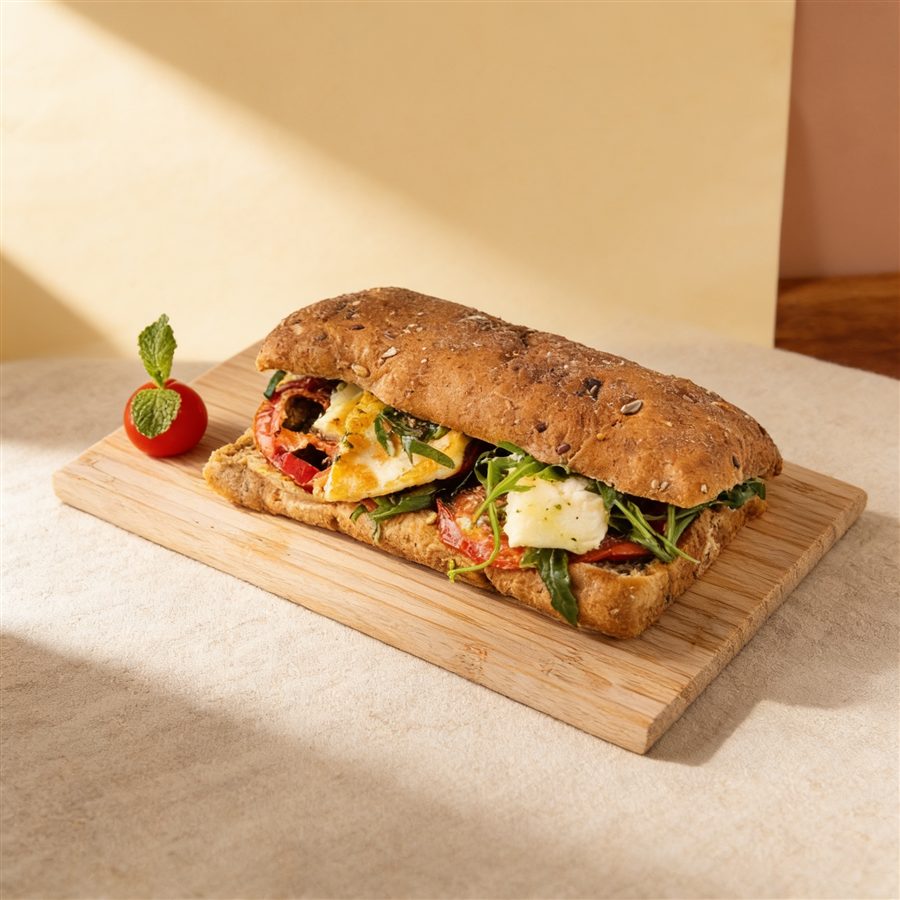 Grilled halloumi zaatar sandwich