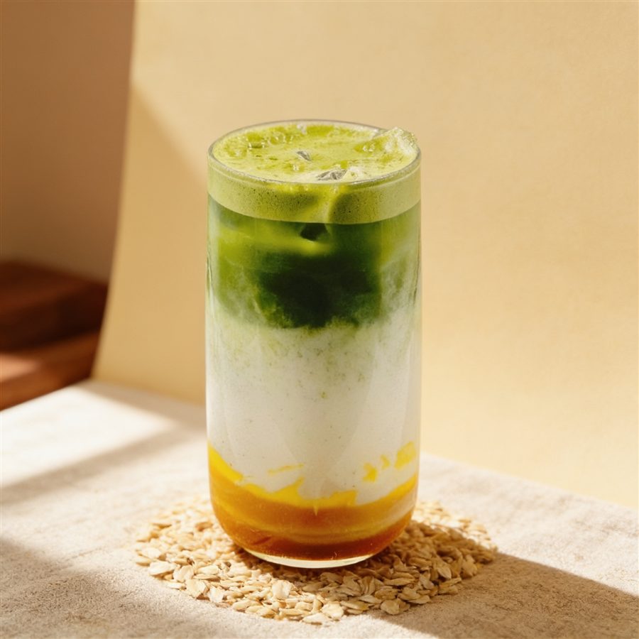Iced mango matcha